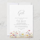 Meadow Kleurrijke Wildflower Het is een Meisje Bab Kaart (Voorkant)
