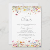 Meadow Kleurrijke Wildflower Let's Celebrate Party Kaart (Voorkant)