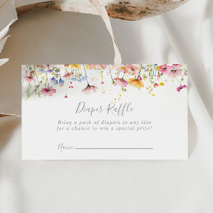 Meadow Kleurrijke Wildflower Luier Raffle Ticket Informatiekaartje