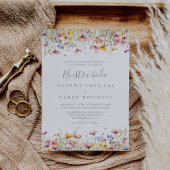 Meadow Kleurrijke Wildflower Nuestra Boda Wedding Kaart