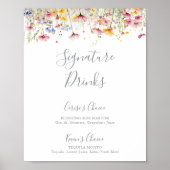 Meadow Kleurrijke Wildflower Signature Drinken Sig Poster (Voorkant)