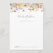 Meadow Kleurrijke Wildflower Trouwwoorden van Wijs Advieskaart (Voorkant)