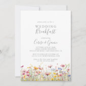 Meadow Kleurrijke Wildflower Wedding Breakfast Kaart (Voorkant)