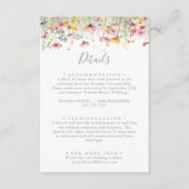 Meadow Kleurrijke Wildflower Wedding Details Informatiekaartje (Voorkant)