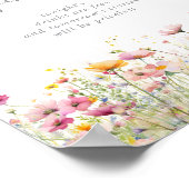 Meadow Kleurrijke Wildflower Wedding Open Bar Sign Poster (Hoek)