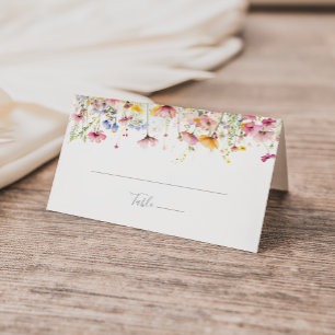 Meadow Kleurrijke Wildflower Wedding Place Card Plaatskaartje