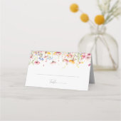 Meadow Kleurrijke Wildflower Wedding Place Card Plaatskaartje (Voorkant)
