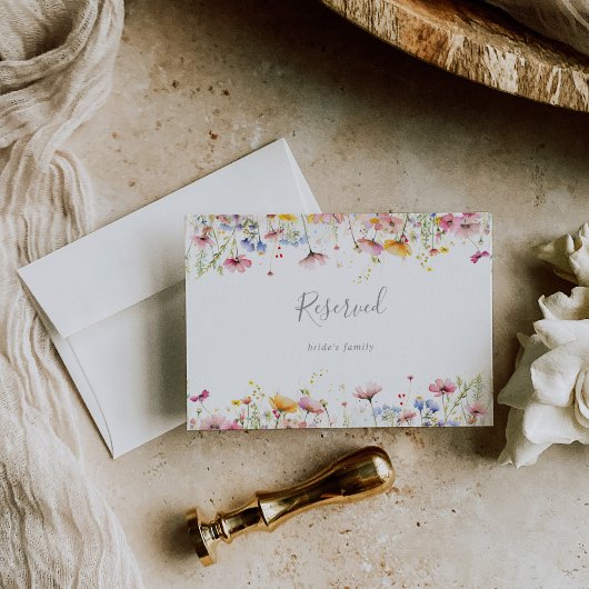 Meadow Kleurrijke Wildflower Wedding Reserved Sign