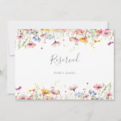 Meadow Kleurrijke Wildflower Wedding Reserved Sign (Voorkant)