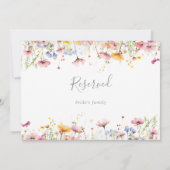 Meadow Kleurrijke Wildflower Wedding Reserved Sign (Achterkant)