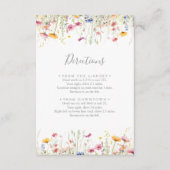Meadow Kleurrijke Wildflower Wedding Routebeschrij Informatiekaartje (Voorkant)