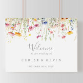 Meadow Kleurrijke Wildflower Wedding Welkomstbord Poster