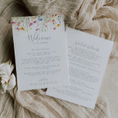 Meadow Kleurrijke Wildflower Wedding Welkomstbrief