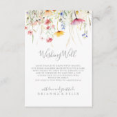 Meadow Kleurrijke Wildflower Wedding Wishing Well Informatiekaartje (Voorkant)
