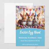 Meadow Konijnen Pasen Ei Hunt Uitnodiging (Voorkant / Achterkant)