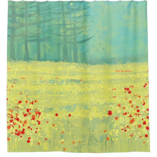 Meadow Landschap Douchegordijn (Voorkant)