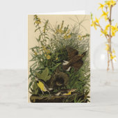 Meadow Lark van de Amerikaanse vogels van Audubon Kaart (Gele Bloem)