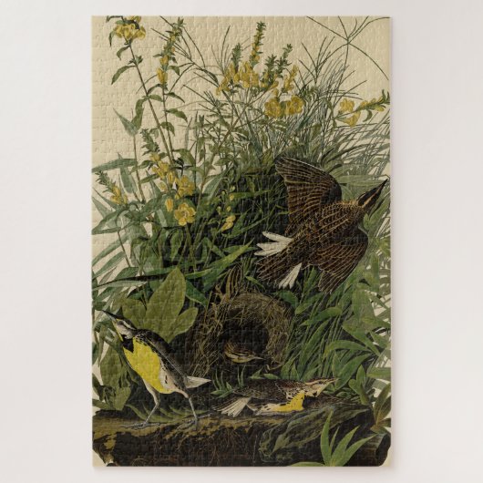 Meadow Lark van de Amerikaanse vogels van Audubon Legpuzzel (Verticaal)