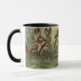 Meadow Matchup Playful Hares in a Meadow Rabbits Mok