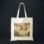 Meadow Matchup Playful Hares in a Meadow Tote Bag<br><div class="desc">This tote bag features happy hares playing together in a sunny meadow. The cheerful and colorful animal scene is perfect for hare lovers, rabbit fans, and anyone who enjoys cute wildlife artwork. Great for everyday use, grocery shopping, school, or casual outings. A fun and charming tote bag for animal lovers,...</div>