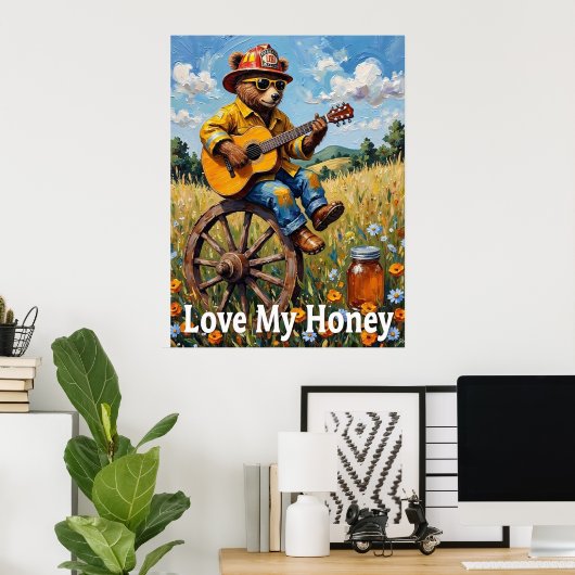 Meadow Melody: Beer's Wheelside Strums Poster (Thuiskantoor)