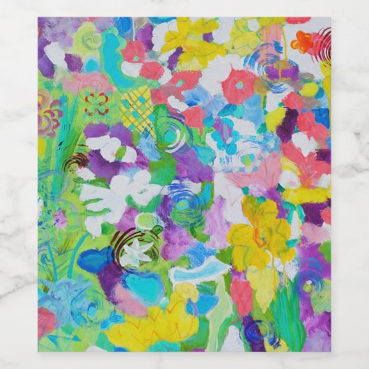 Meadow Melody beroemd gemaakt door Lydia's Art-San Wijn Etiket (Enkel label)