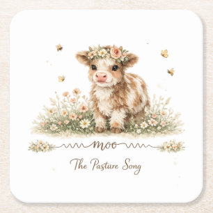 Meadow Melody koe papieren borden Kartonnen Onderzetters