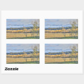 Meadow met Aspens Rechthoekige Sticker (Vel)