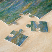 Meadow met Haystacks bij Giverny Monet Fine Art Legpuzzel (Zijkant)