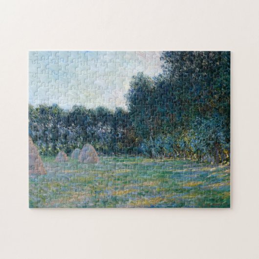 Meadow met Haystacks bij Giverny Monet Fine Art Legpuzzel (Horizontaal)