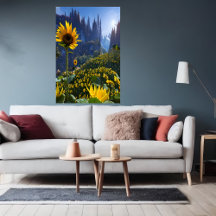Meadow met zonnebloemen | AI Art Poster