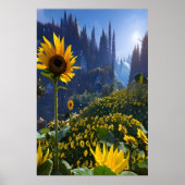 Meadow met zonnebloemen | AI Art Poster (Voorkant)
