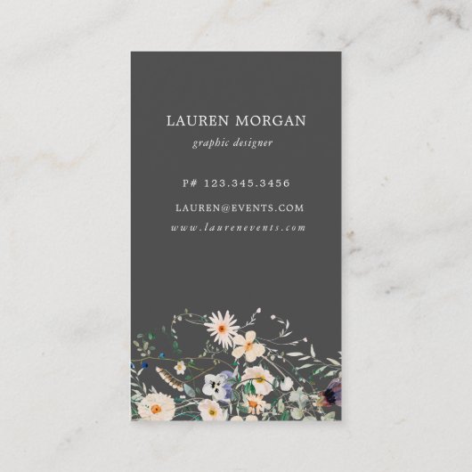 Meadow Minimal Floral Visitekaartje (Achterkant)