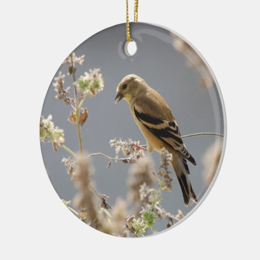 Meadow Mint Goldfinch Keramisch Ornament (Links)