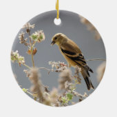 Meadow Mint Goldfinch Keramisch Ornament (Achterkant)