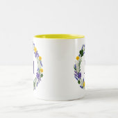 Meadow Monogram - Aangepaste Lavendel Tweekleurige Koffiemok (Center)