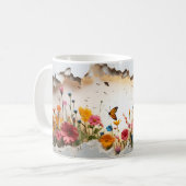 Meadow Morning Mok: 3D Wildflower Edition Koffiemok (Voorkant links)