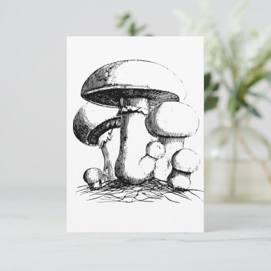 Meadow Mushrooms Uitnodigingen (Staand voorkant)