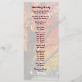 Meadow of Love - Herfstboom Bruiloft Programmakaart (Achterkant)