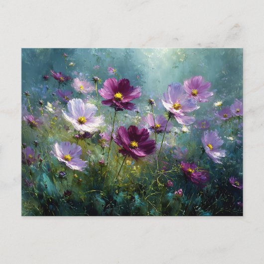 Meadow of Purple Wildflowers in Bloom Briefkaart (Voorkant)