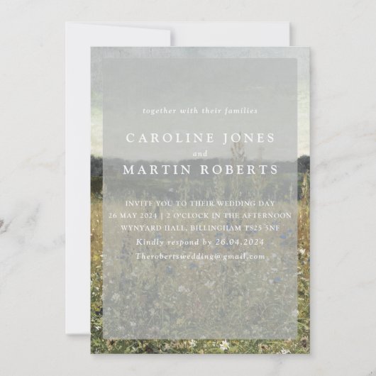 Meadow. olieverf op doek. Kunst Bruiloft Kaart (Voorkant)