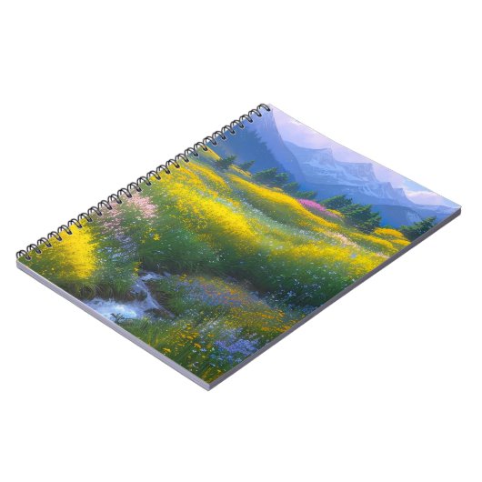 Meadow omlijst door Majestic Mountains Notitieboek (Linkerzijde)