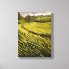 Meadow Painting - Still-Life Illustration Canvas Afdruk
