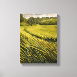 Meadow Painting - Still-Life Illustration Canvas Afdruk