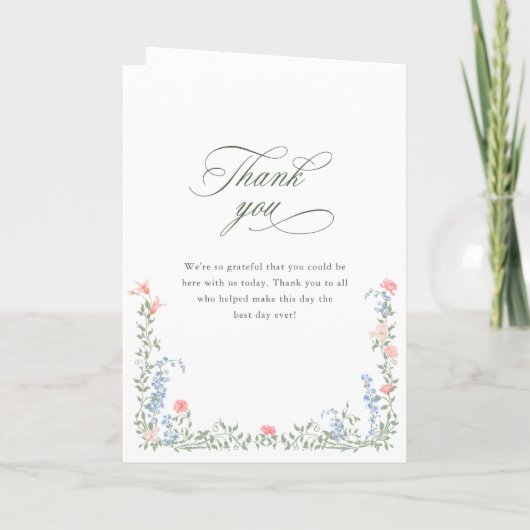 Meadow Pastel Franse Roos huwelijksceremonie Programma (Achterkant)