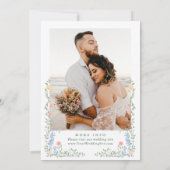 Meadow Pastel Franse Rozen Bloemen Foto Huwelijk Save The Date (Achterkant)