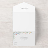 Meadow Pastel Franse Rozen Bloemenbruiloft All In One Uitnodiging (Buitenkant)