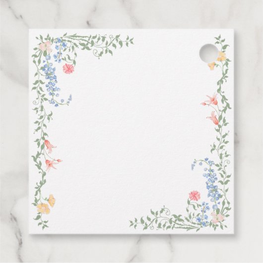 Meadow Pastel Franse Rozen Bloemenbruiloft Bedankjes Labels (Achterkant)