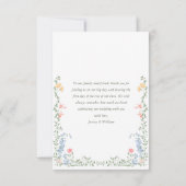 Meadow Pastel Franse Rozen Bloemenbruiloft Bedankkaart (Achterkant)