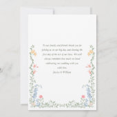 Meadow Pastel Franse Rozen Bloemenbruiloft Bedankkaart (Achterkant)